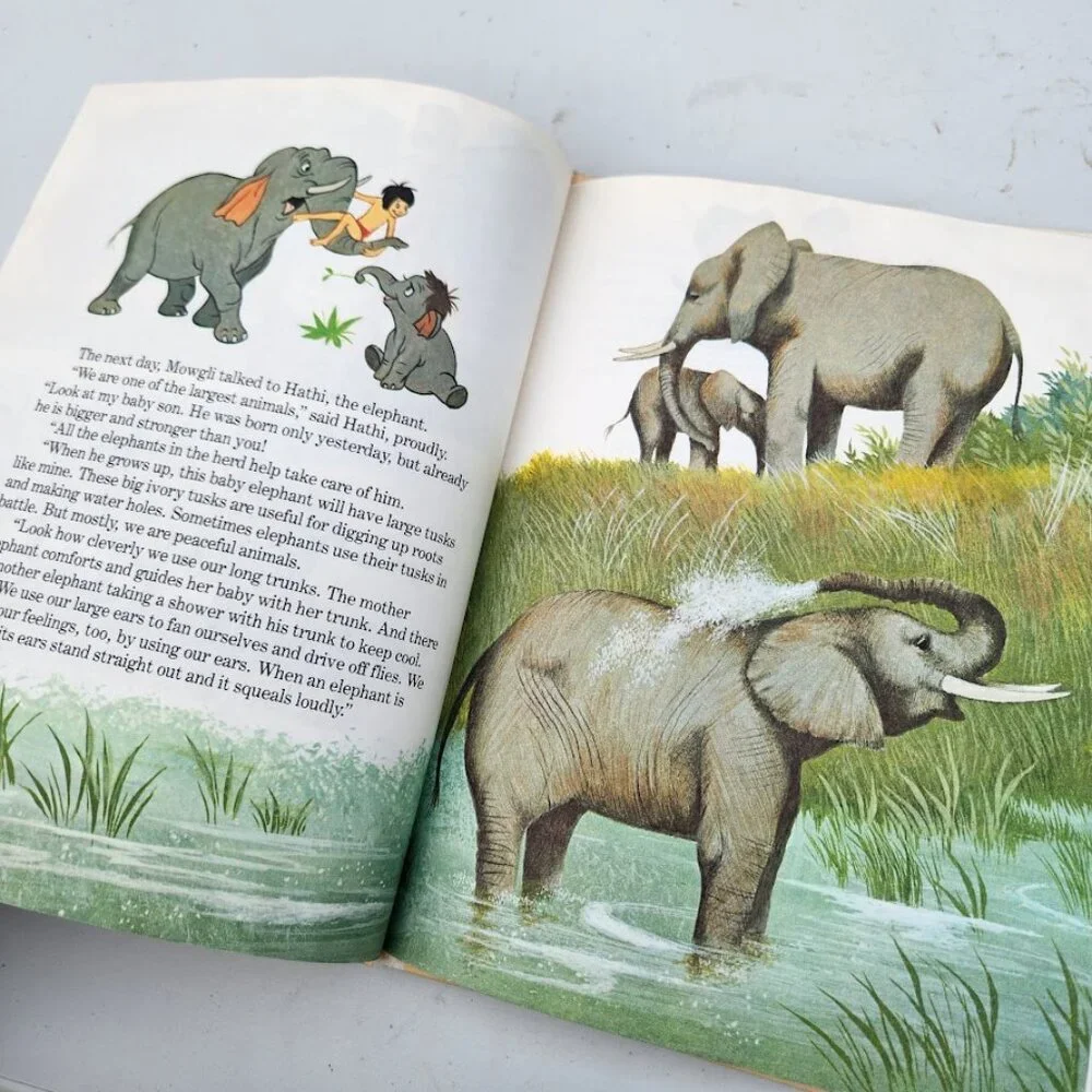 Vintage Disney Book Animals and Their Babies Walt Disney 1983 hardcover Jungle
